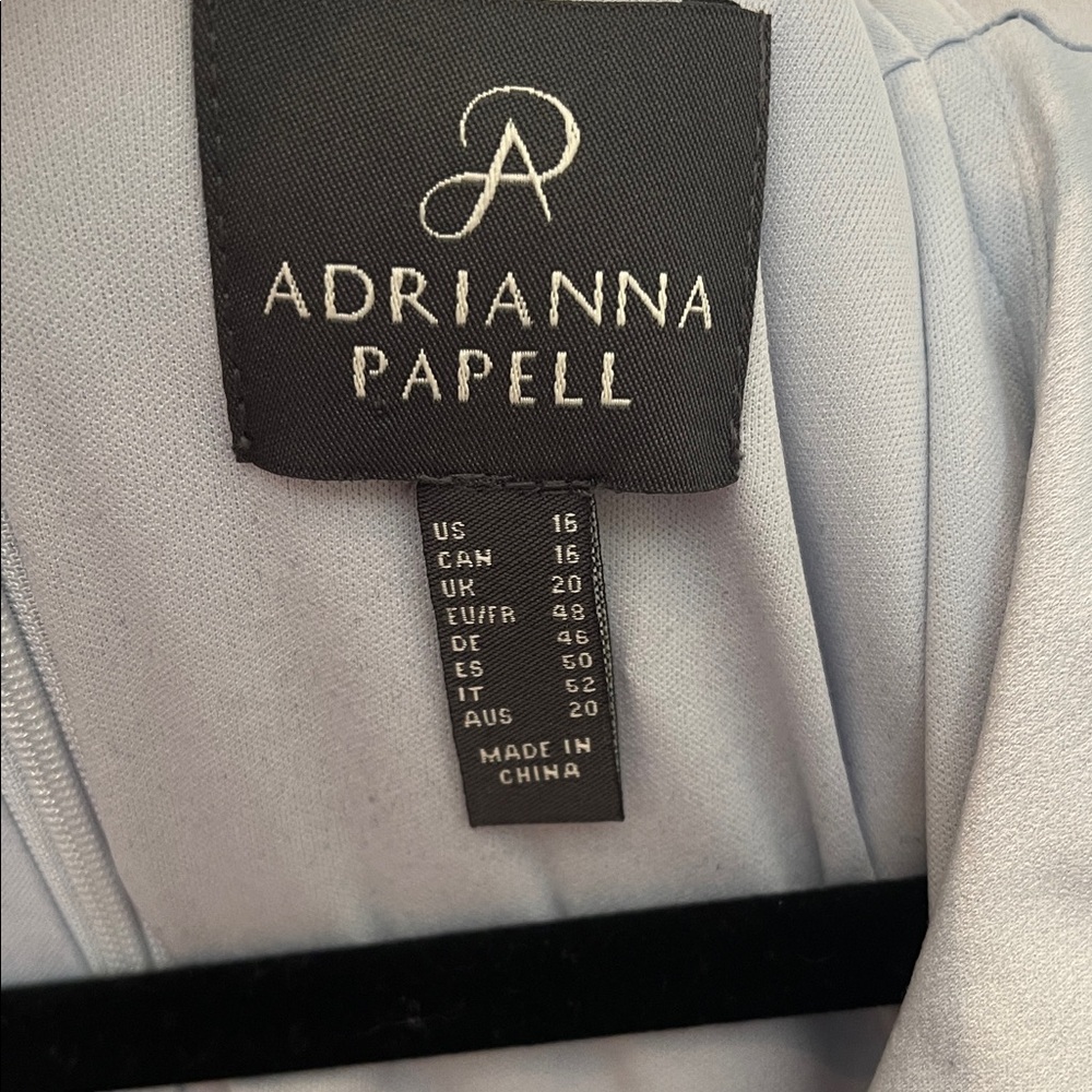 Adrianna Papell Pale Blue Ruffle Wrap Midi Dress NO BELT 16 - Picture 2 of 7